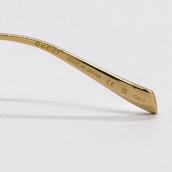 NEW GUCCI SUNGLASSES GOLD WOMEN OVAL EYEWEAR GUCCI GG1922S 001